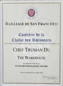 P2: 2022 Membership of the Royal International Gourmet Association of France/The Confrérie de la Chaîne des Rôtisseurs